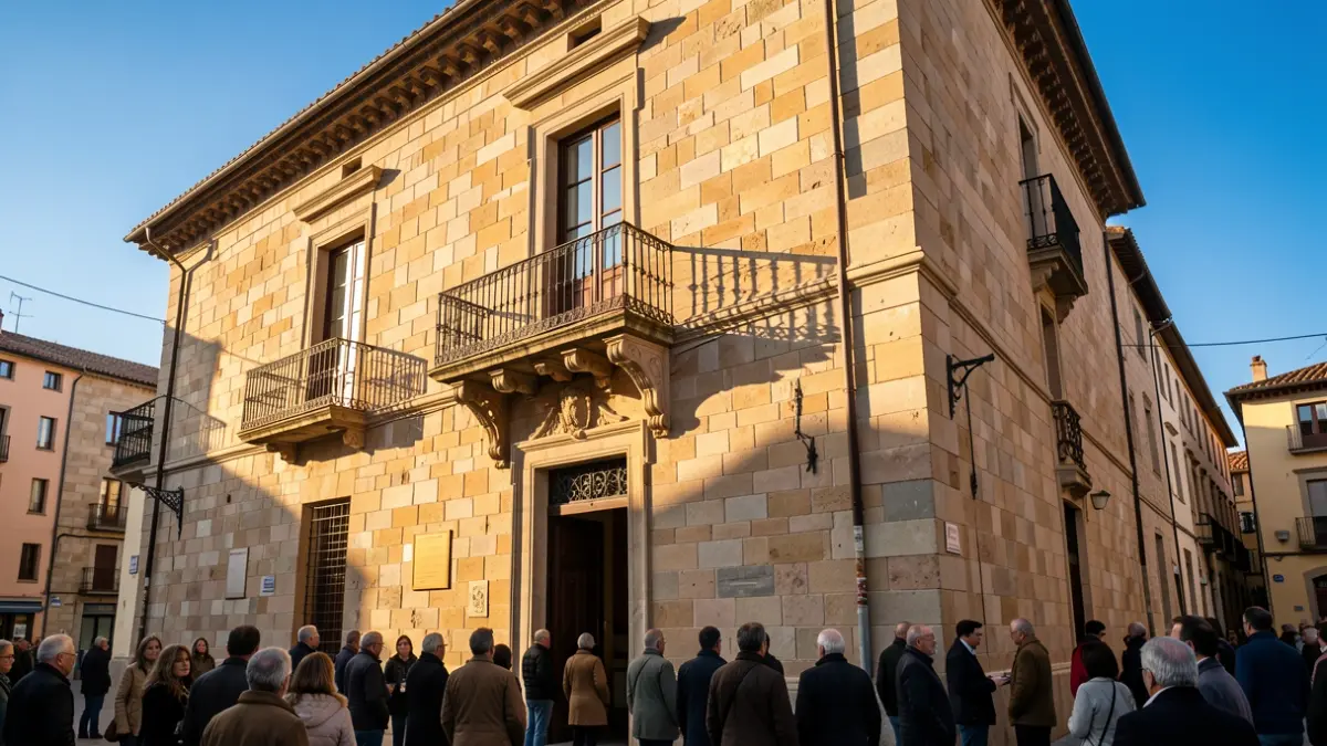 Façana de l'Ajuntament de Sant Climent de Llobregat amb balcó i cel blau.