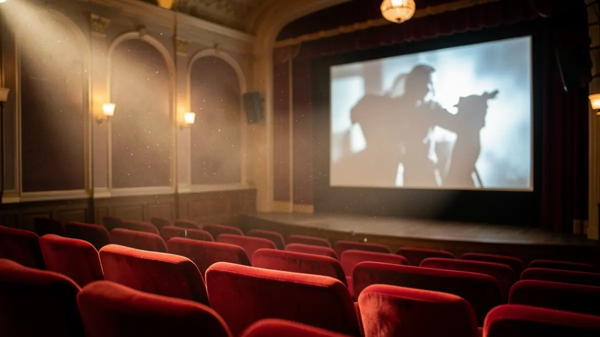 Imagen genérica de una sala de cine con asientos rojos y un proyector.