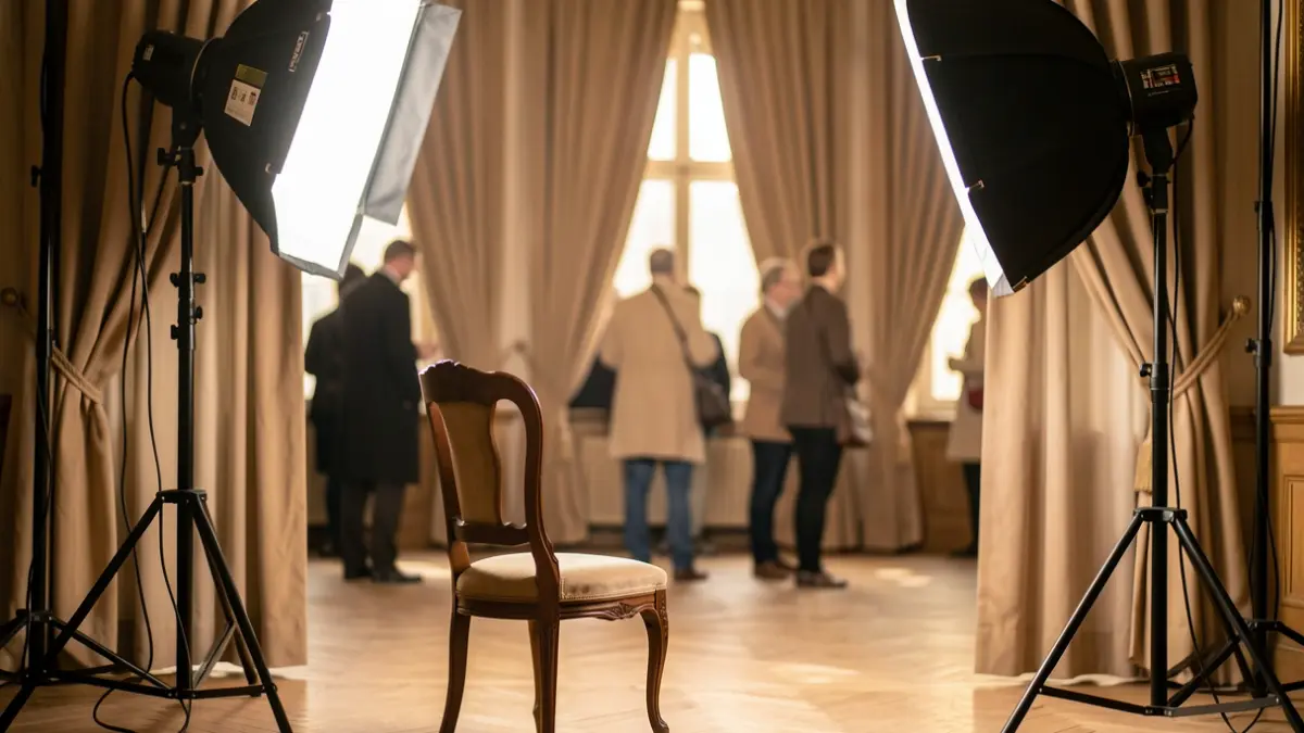 Generic image of a photography studio with professional lighting.