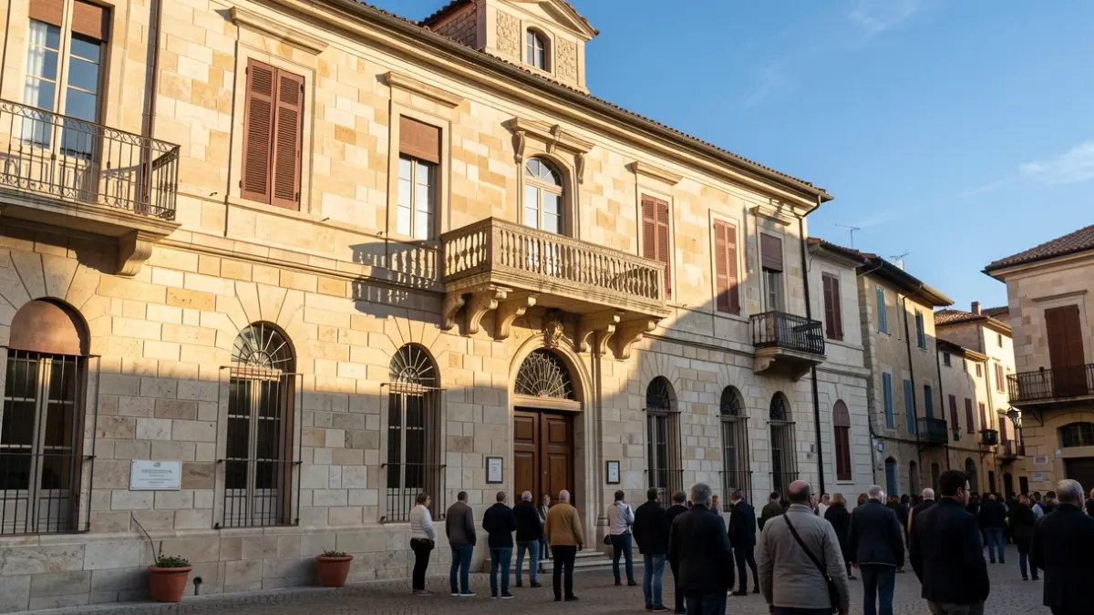 Generic image of a Mediterranean town hall facade.