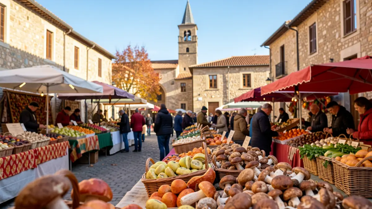 Generic image of the Festa del Bolet in Seva with stalls and a festive atmosphere.