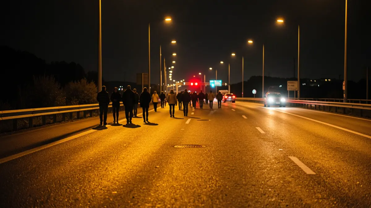 Imatge genèrica d'una autopista nocturna a Catalunya.