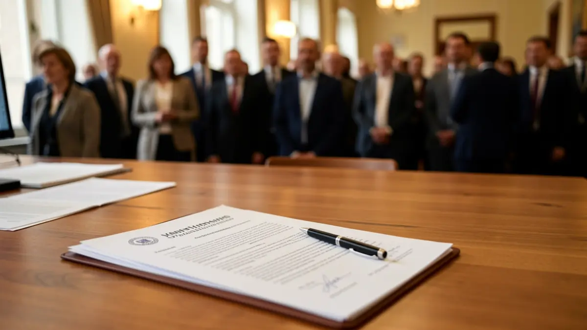 Generic image of official documents on a desk.