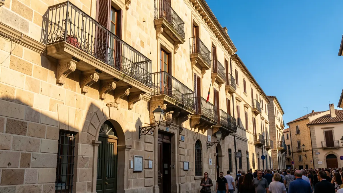 Generic image of a Mediterranean town hall facade.