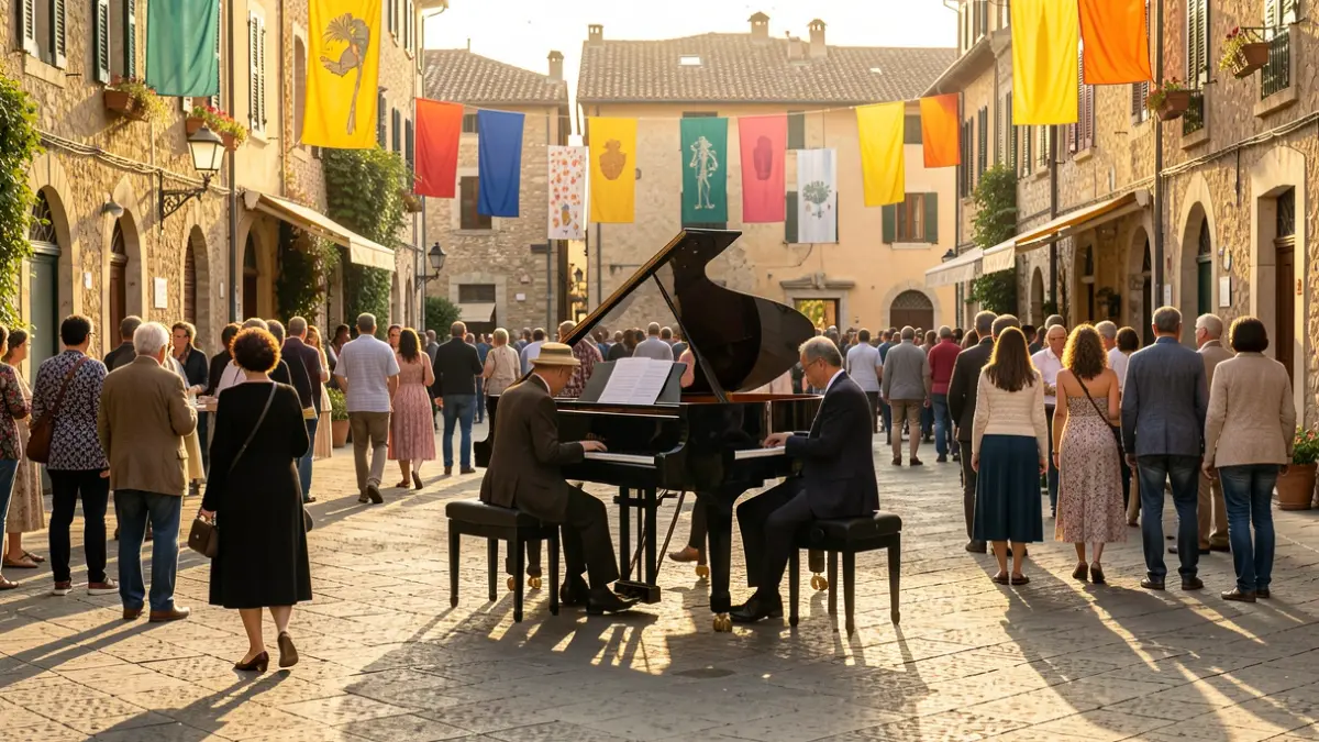 Piano a la Plaça Catalunya de Mollet durant el festival Sona Mollet.