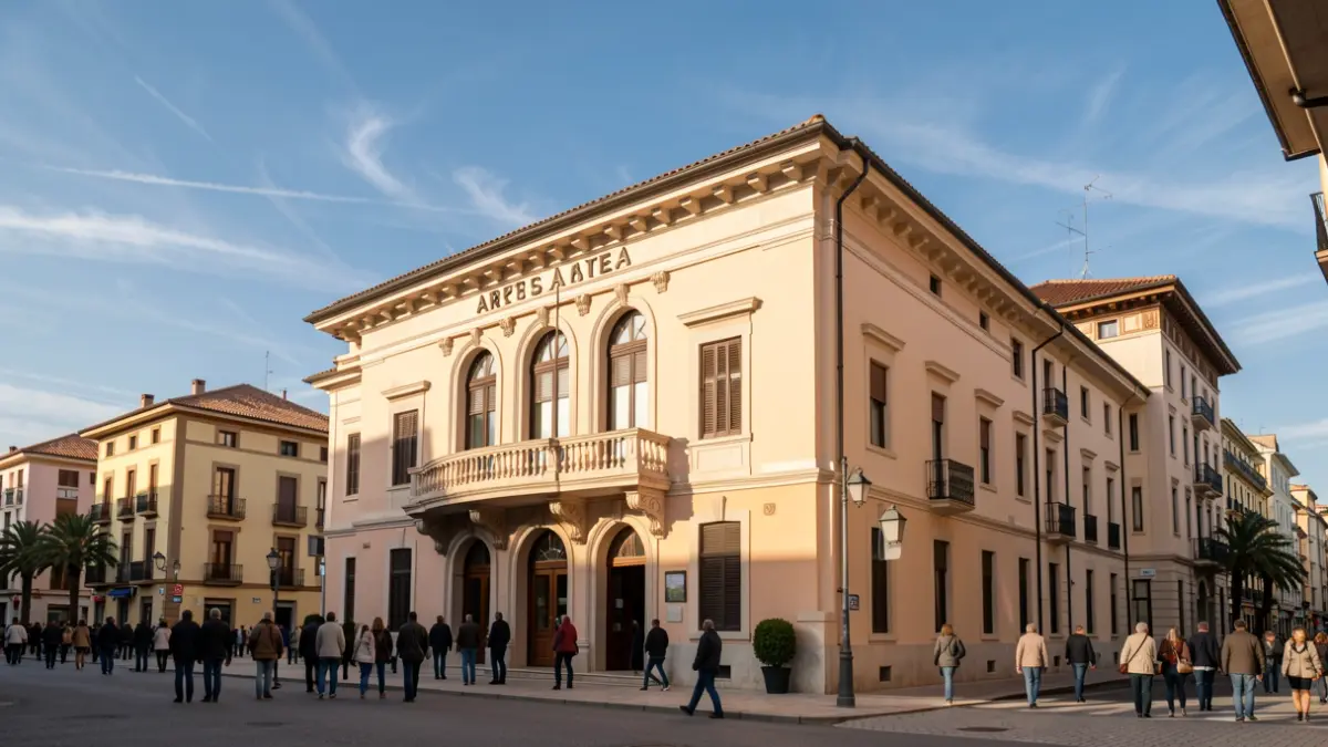 Teatre l'Artesà d'El Prat de Llobregat sota la llum del sol de la tarda.