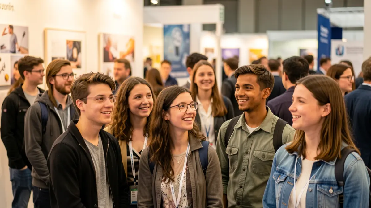 Jóvenes participando en una salida profesional.