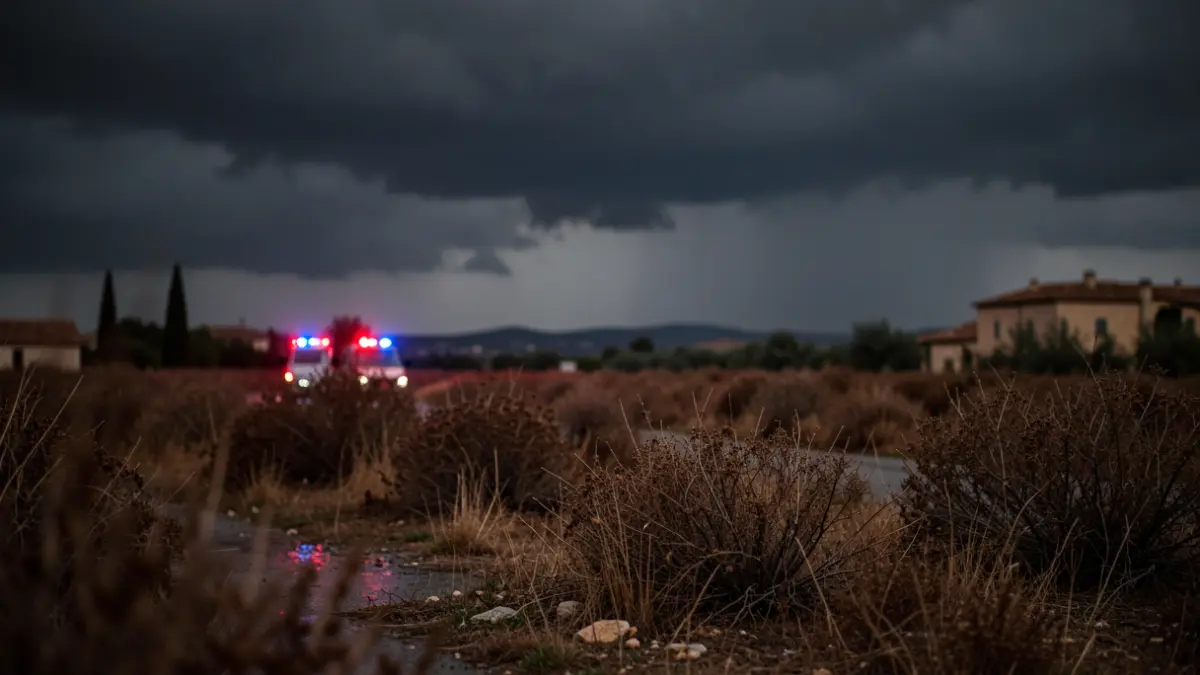 Imagen genérica de riesgo de incendio con luces de emergencia.