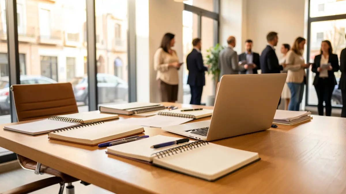 Imatge genèrica d'un taller de coaching amb material de treball.