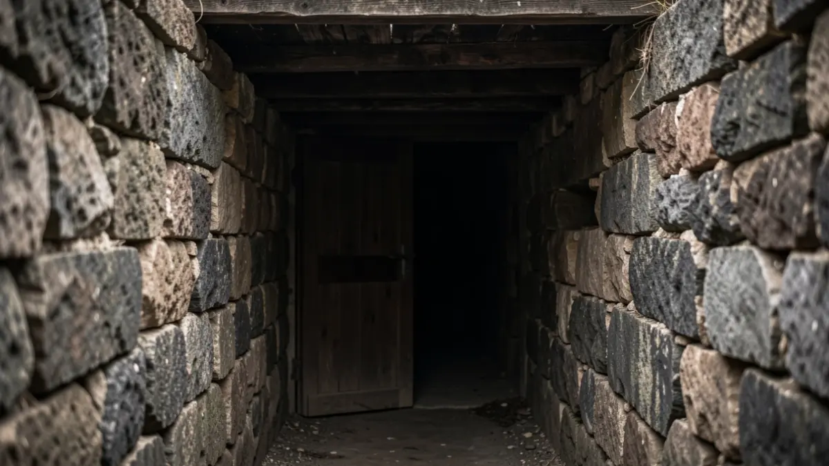 Entrada a un refugi antiaeri històric a Tarragona.