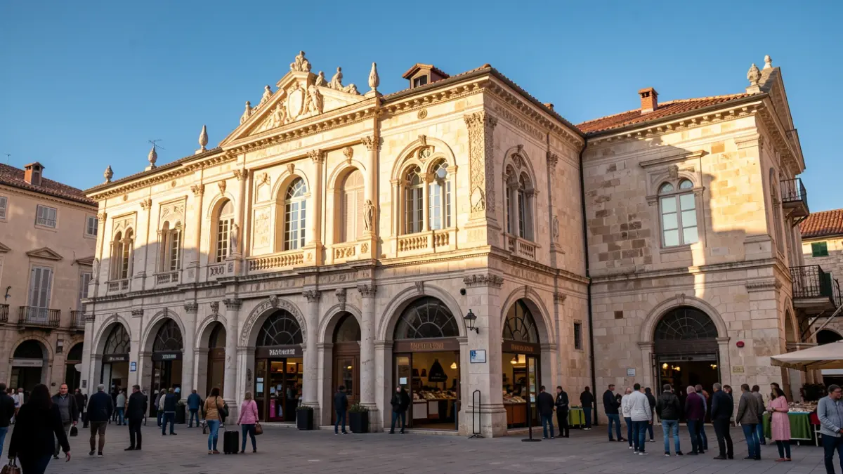Fachada del Mercado Central de Tarragona en un día soleado.