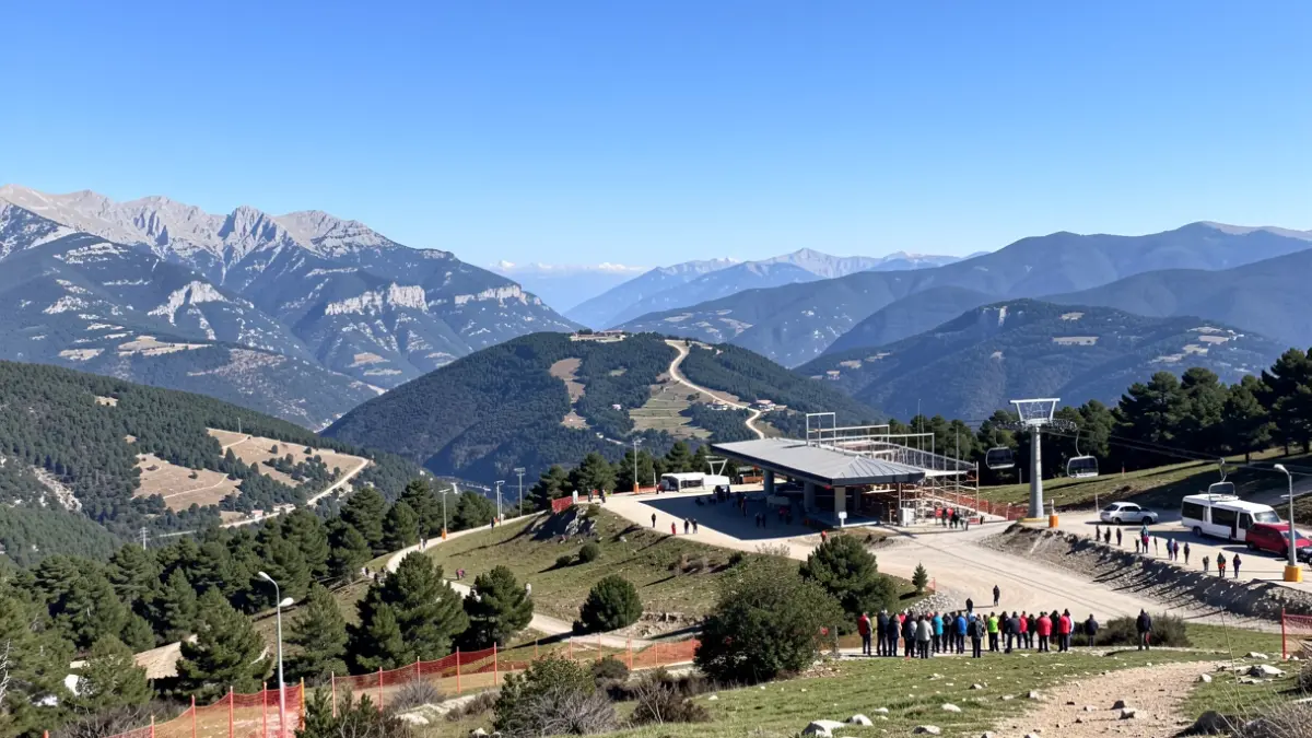 Generic image of a mountain landscape with cable car infrastructure.