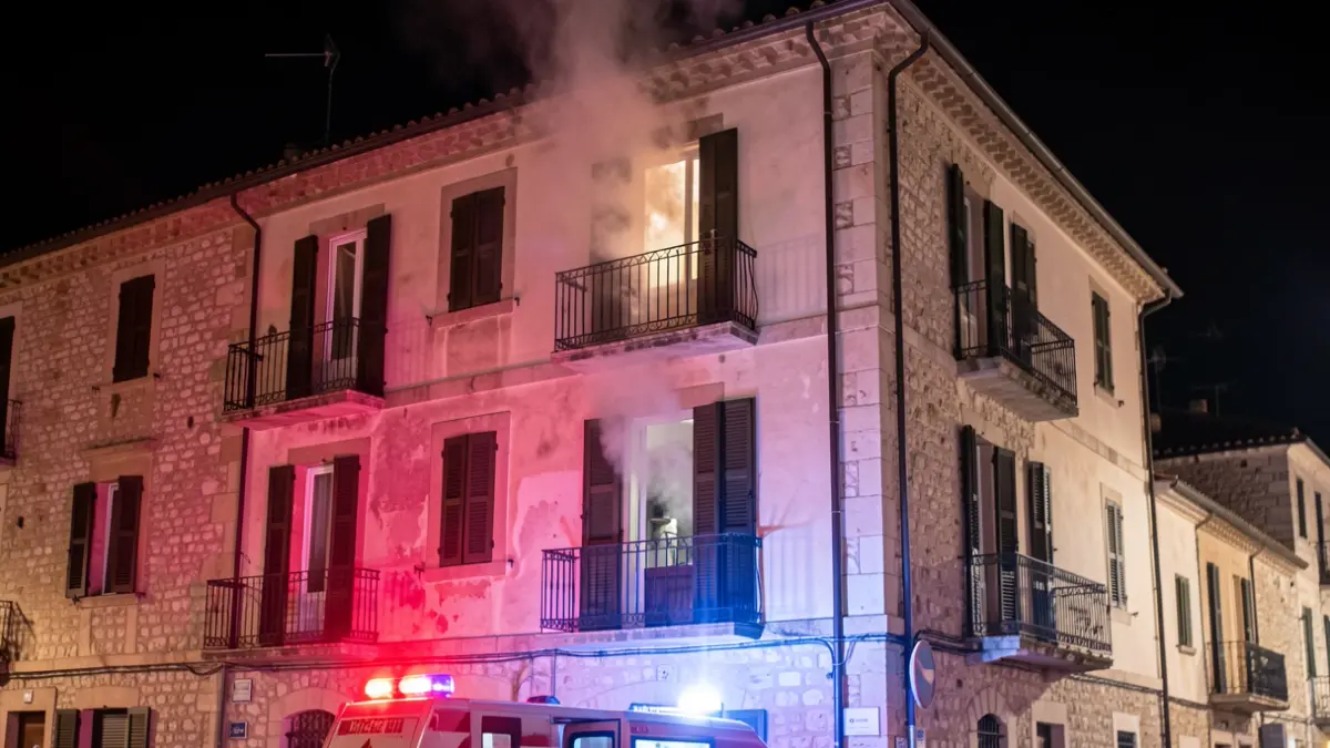 Generic image of a fire in a residential building.