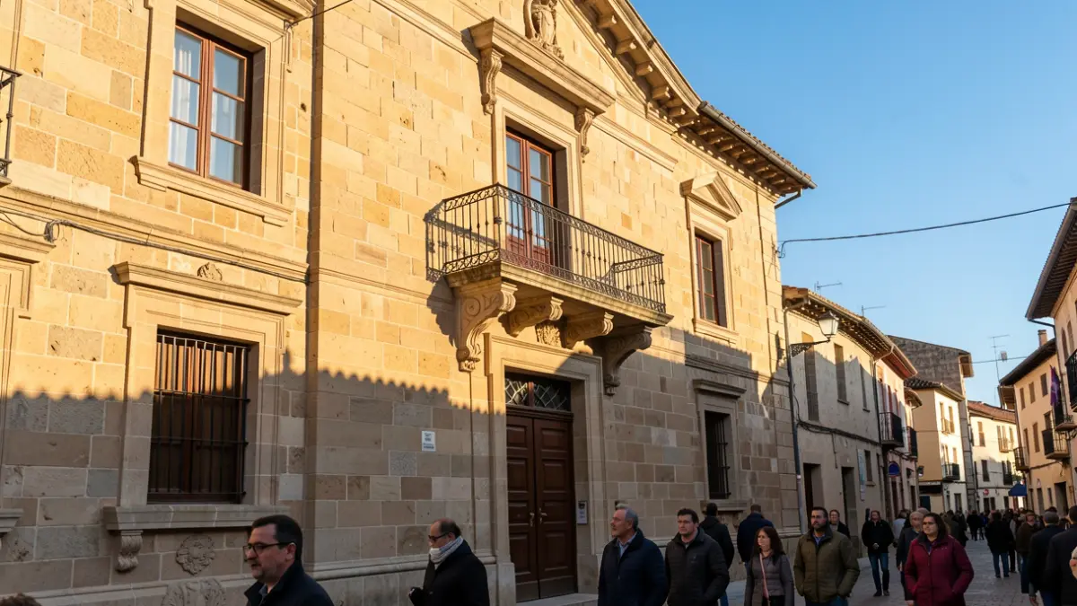 Town hall of Vallromanes during the Sant Miquel festival.