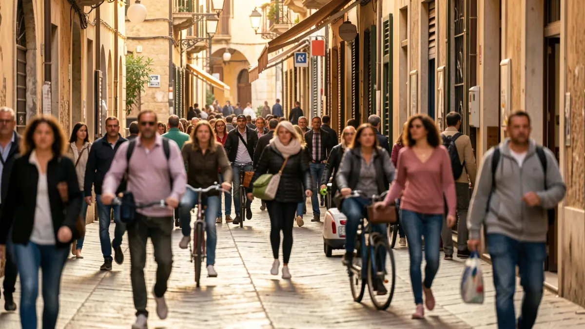 Generic image of a sidewalk crowded with bicycles, scooters, and motorcycles in a Mediterranean city.