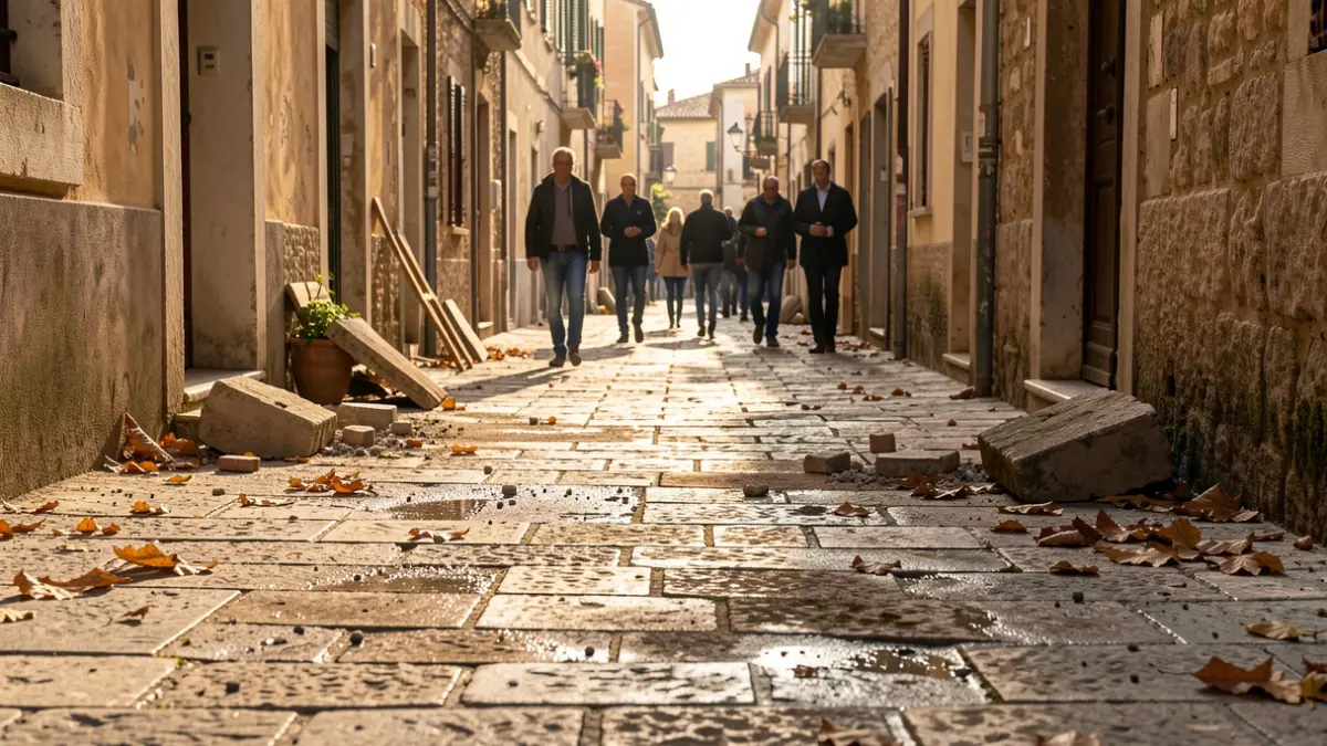 Imagen genérica de una calle poco limpia con escombros de construcción.