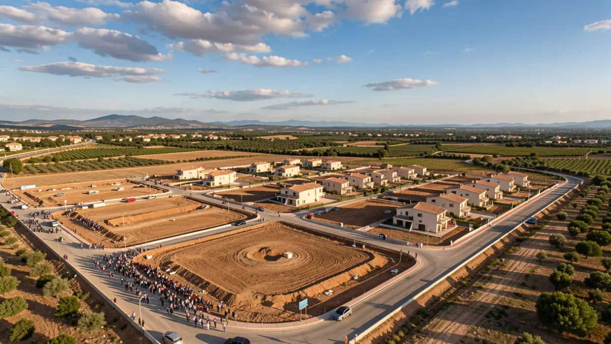 Aerial view of a construction project in Vic.