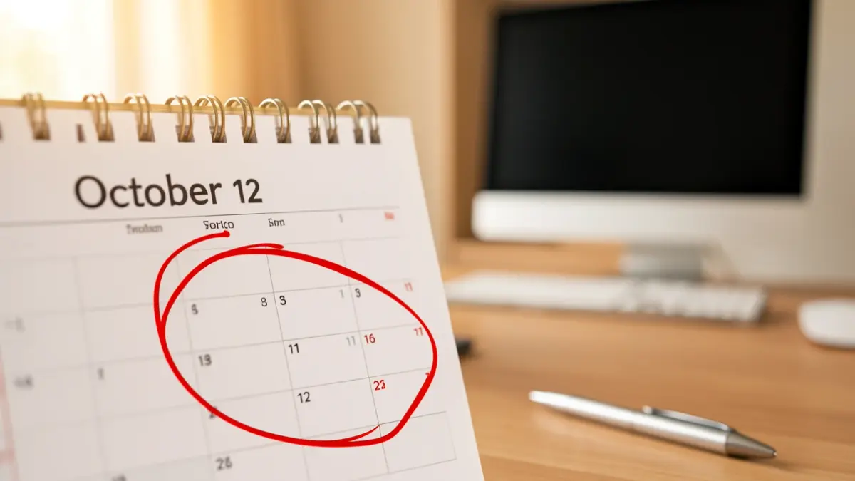 Calendari amb el 12 d'octubre marcat.