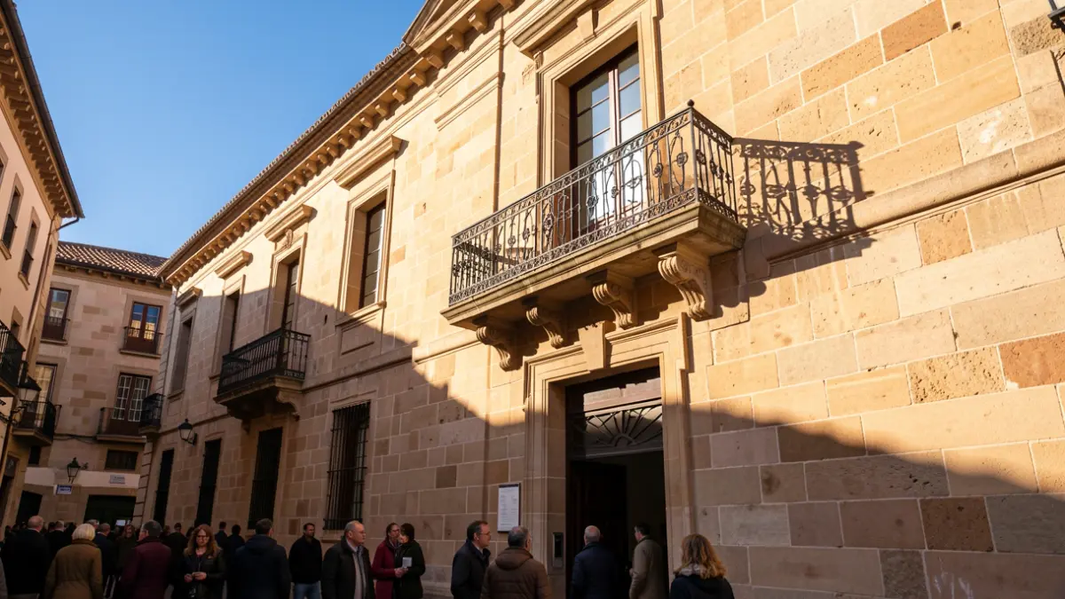 Imatge genèrica de la façana d'un ajuntament de Catalunya amb balcó.