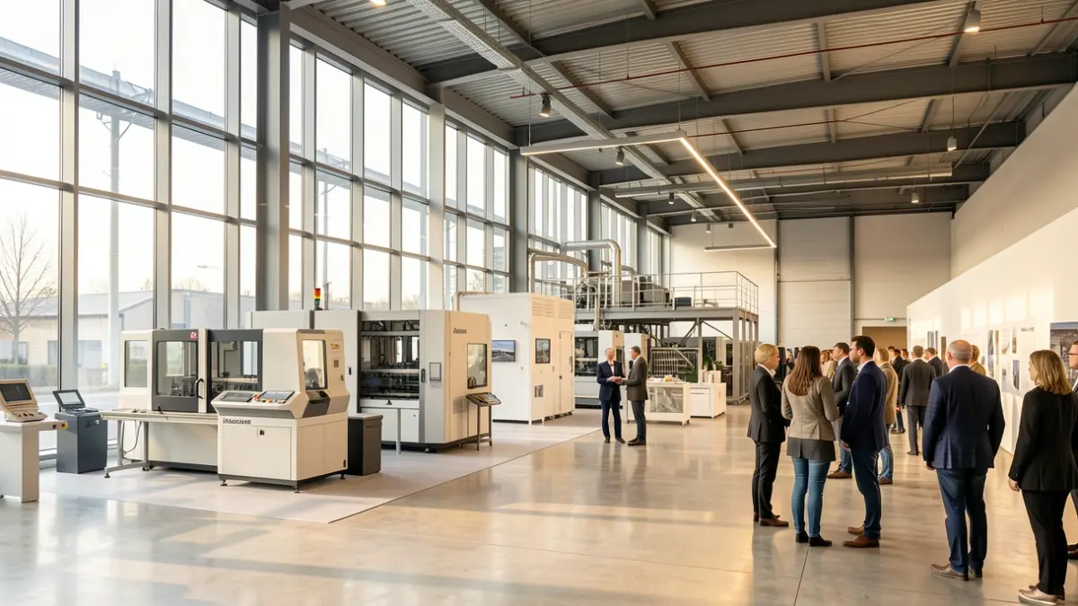 Instal·lació industrial moderna amb equipament avançat per a l'espai públic.