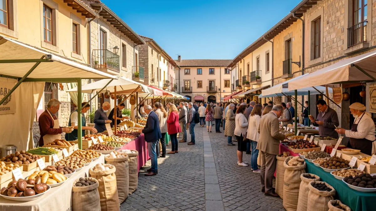 Imatge genèrica d'una fira gastronòmica a un poble català.