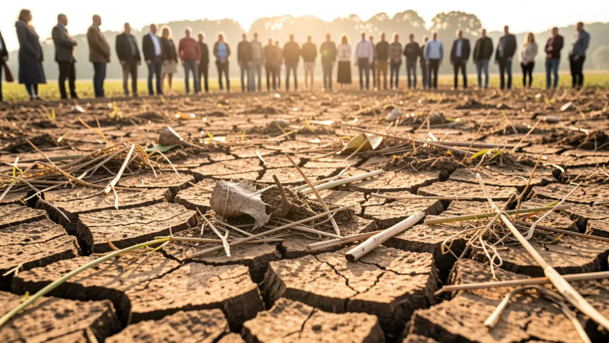 Imagen genérica de campos agrícolas afectados por sequía y inundaciones.