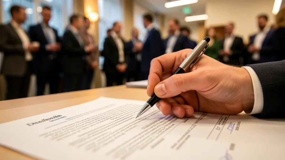Generic image of a hand holding a pen over an official document.