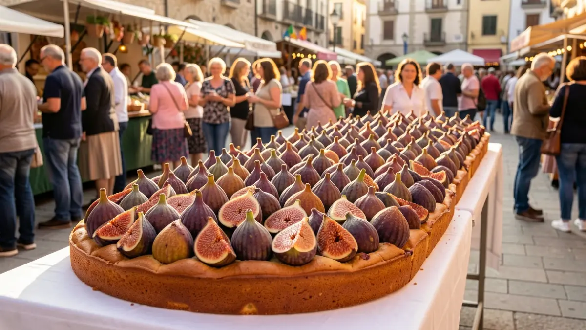 Pastel gigante de higos de 20 metros en la Feria del Higo de Alguaire.