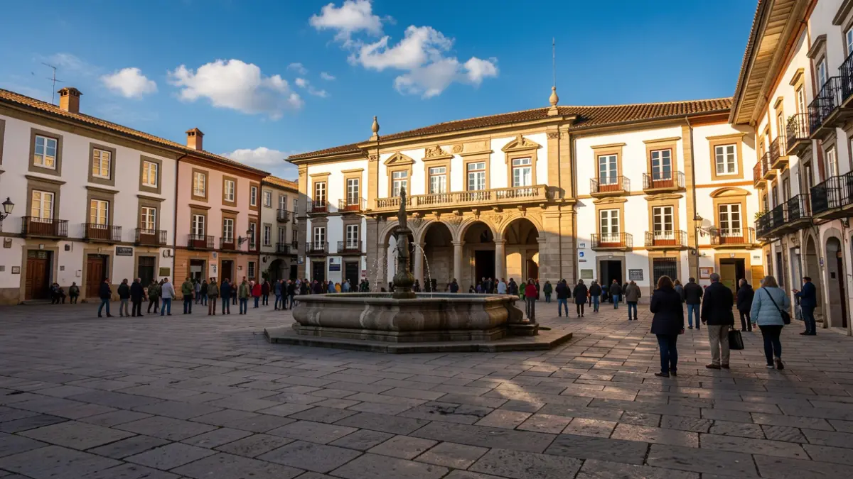 Imatge genèrica d'una plaça de poble català amb la façana d'un ajuntament.
