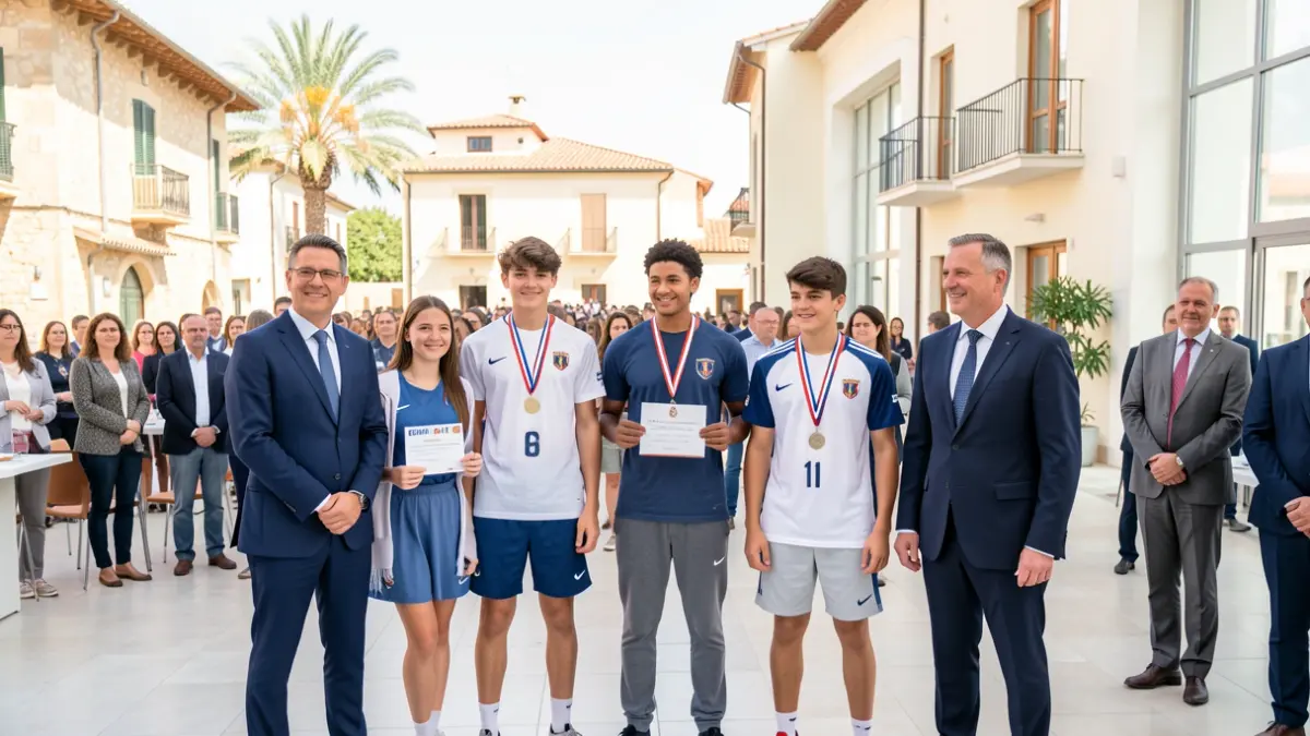 Joves esportistes arenyencs reconeguts per l'Ajuntament d'Arenys de Mar.