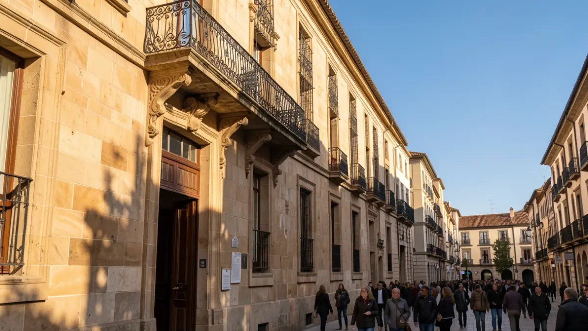 Imagen genérica de la fachada de un ayuntamiento de Catalunya con balcón y cielo azul.