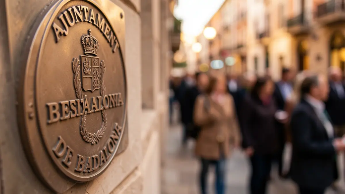 Imagen genérica de un sello oficial o distintivo del Ayuntamiento de Badalona.