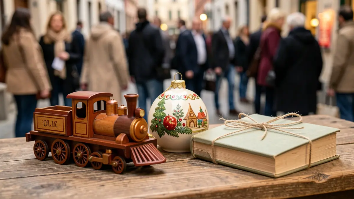 Imatge genèrica de joguines, decoració nadalenca i llibres de segona mà.