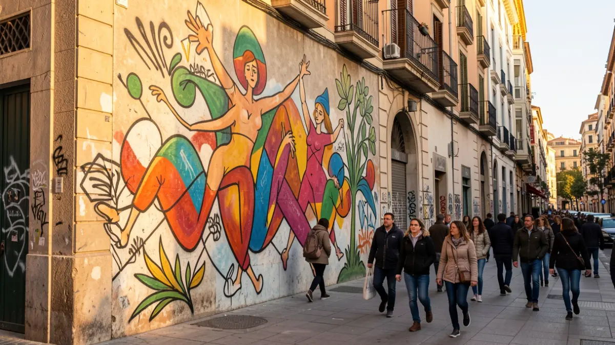 Imatge genèrica d'un mural artístic urbà a Barcelona.