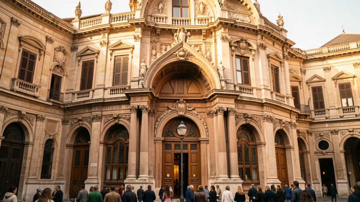 Facade of the Barcelona City Hall, Saló de Cent.