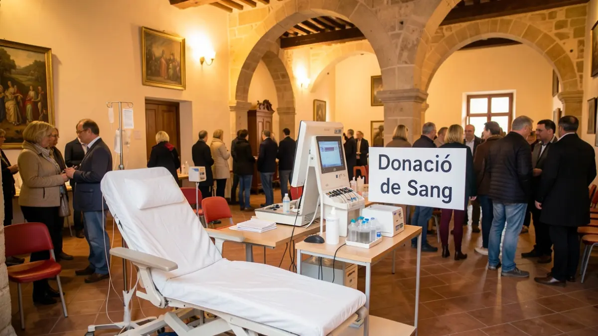 Imatge genèrica d'una campanya de donació de sang en un centre cívic comunitari.