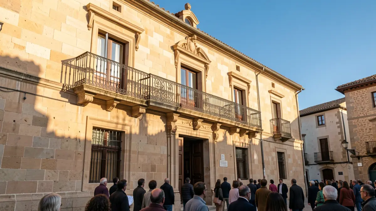 Ajuntament de Balenyà amb balcó i llum de tarda.