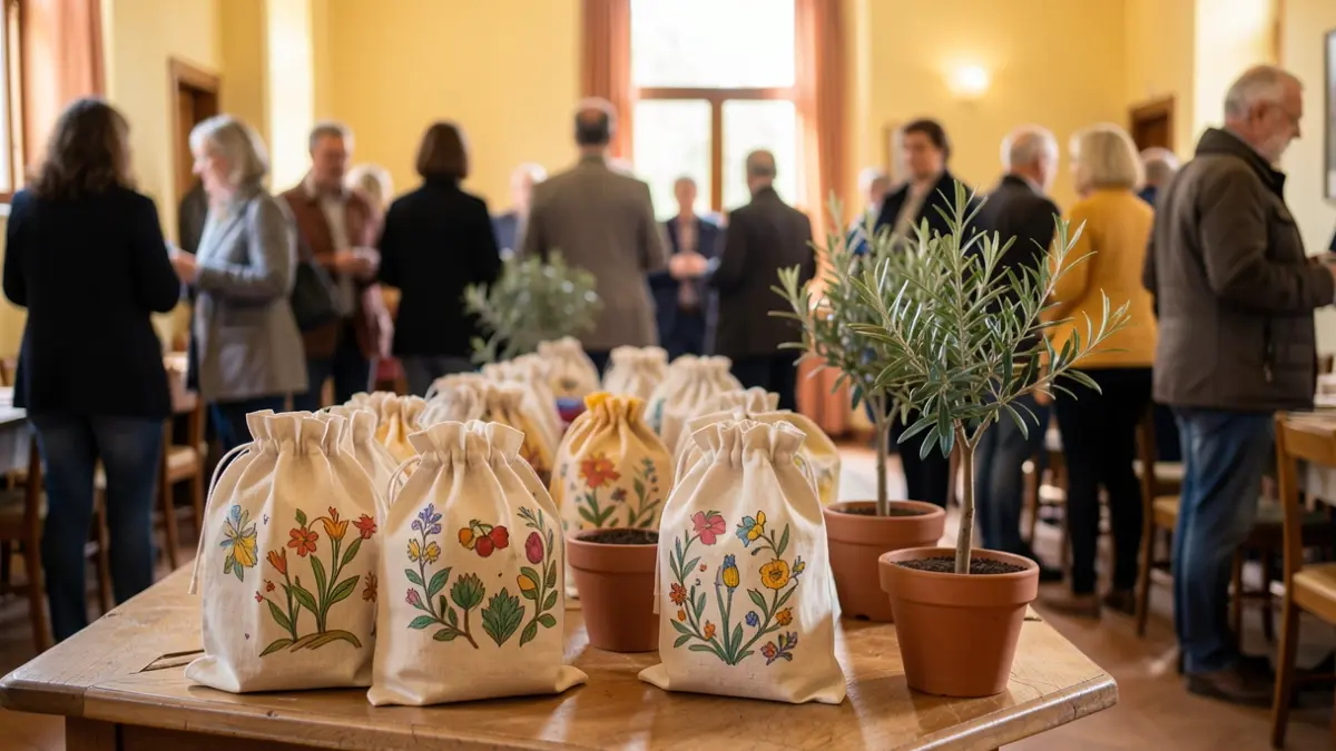 Generic image of a table with handmade products and people in the background.