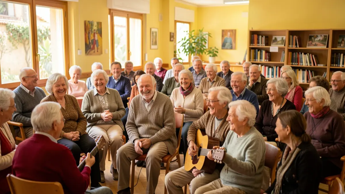 Elderly people enjoying a cultural activity in Cabrils.