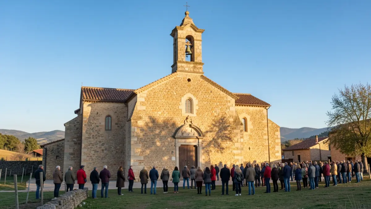 Generic image of a stone church in a Catalan rural setting.