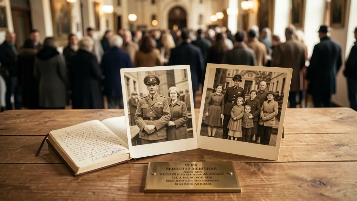 Imatge genèrica de dues fotografies històriques i un diari sobre una taula de fusta.