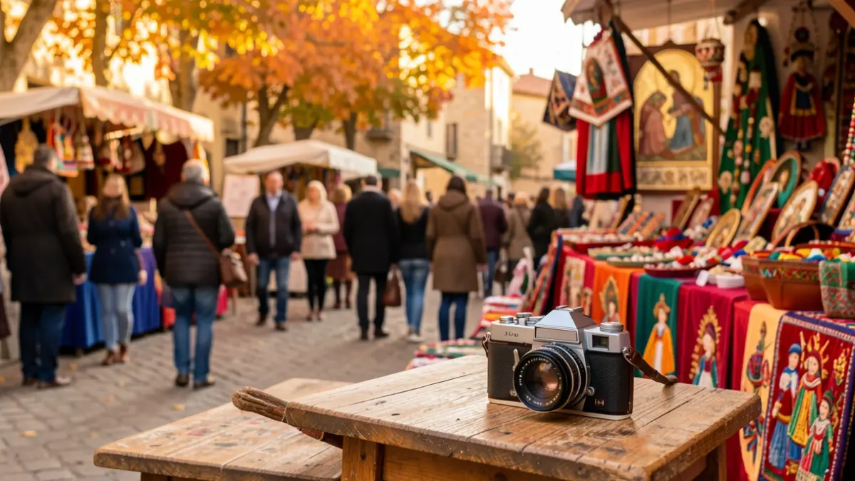 Scene of a cultural weekend in Camprodon featuring photography, crafts, and tradition.