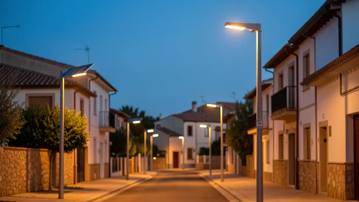 New solar lighting on Can Palau street in Sant Cebrià de Vallalta.