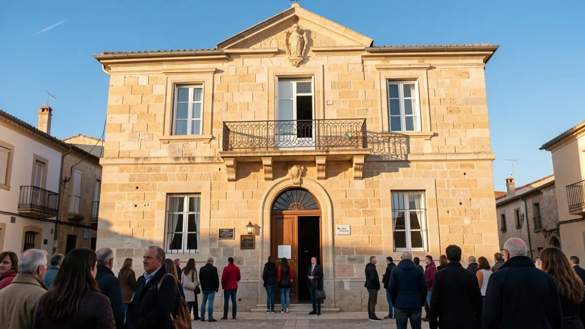 Façana de l'Ajuntament de Canet de Mar amb balcó i cel blau.