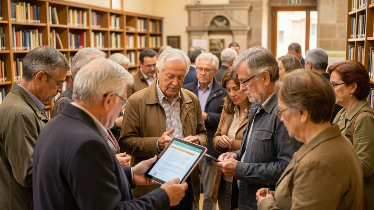 Grup divers de ciutadans de Cardedeu participant en una enquesta formativa.