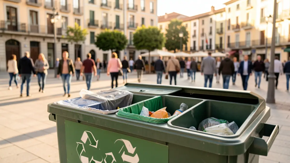 Imatge genèrica de contenidors de reciclatge en un entorn urbà.