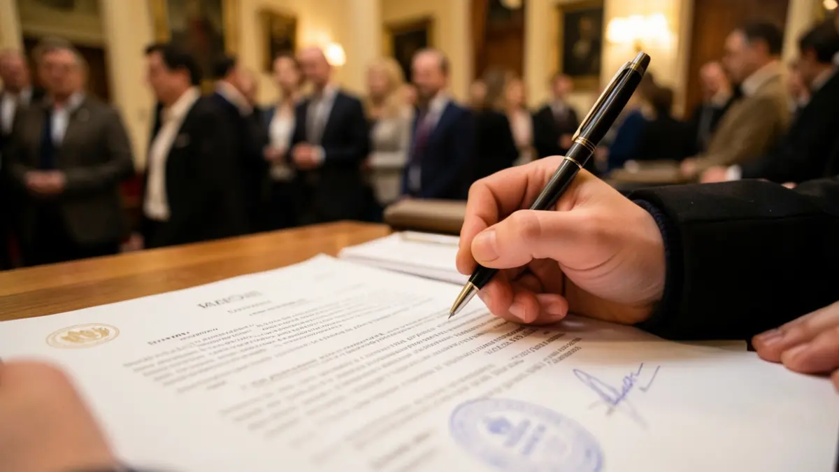 Generic image of a student's hand about to write on an official document.