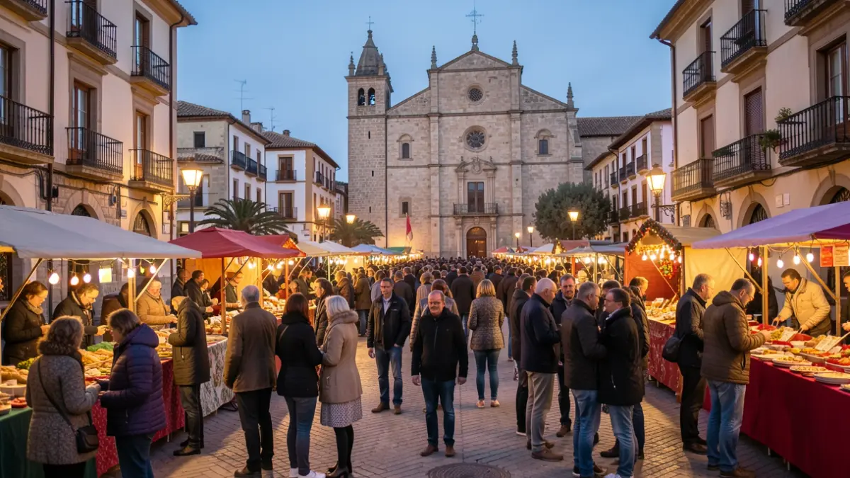 Imagen genérica de una feria local en Catalunya con gente y puestos.