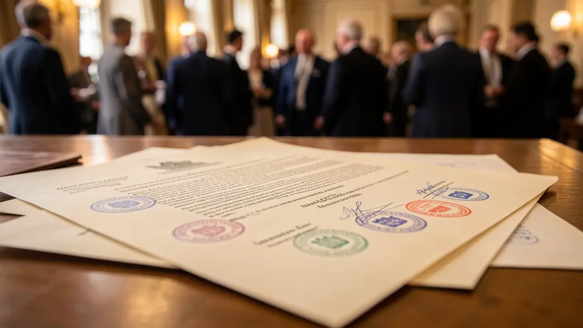 Generic image of official documents with seals.