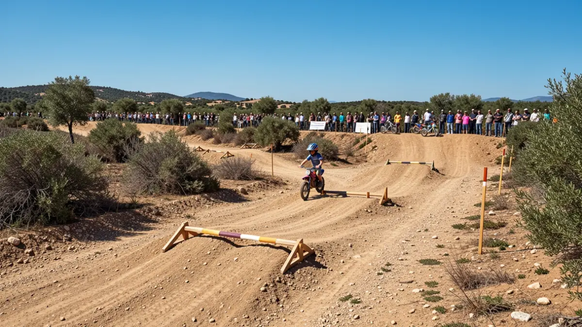 Obstacle track for a children's trial competition in Castellví de Rosanes.